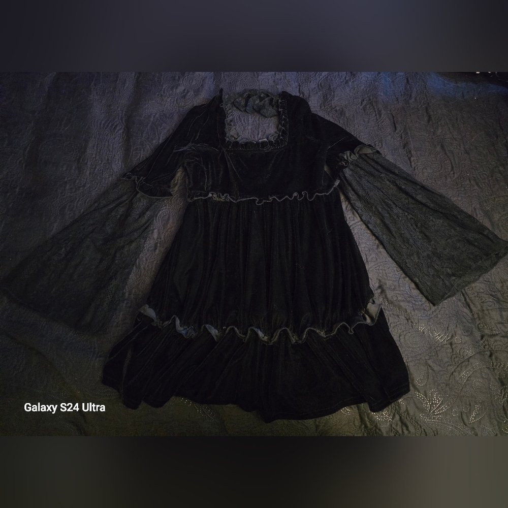 Killstar Black Velvet Gothic Babydoll Dress